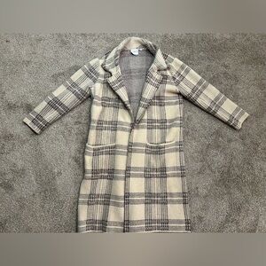 Cyrus Open Plaid Faux Mink Coat- Women’s Size Large